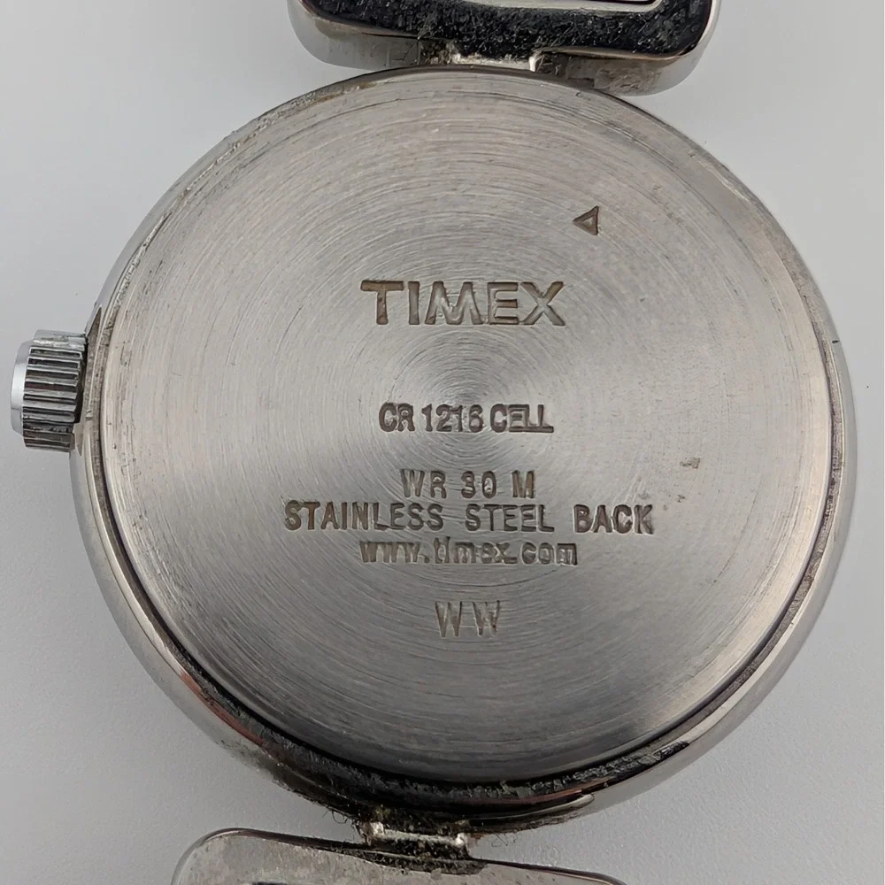 Timex Dark Brown Dial Leather Strap Watch Silver Tone‎ Quartz